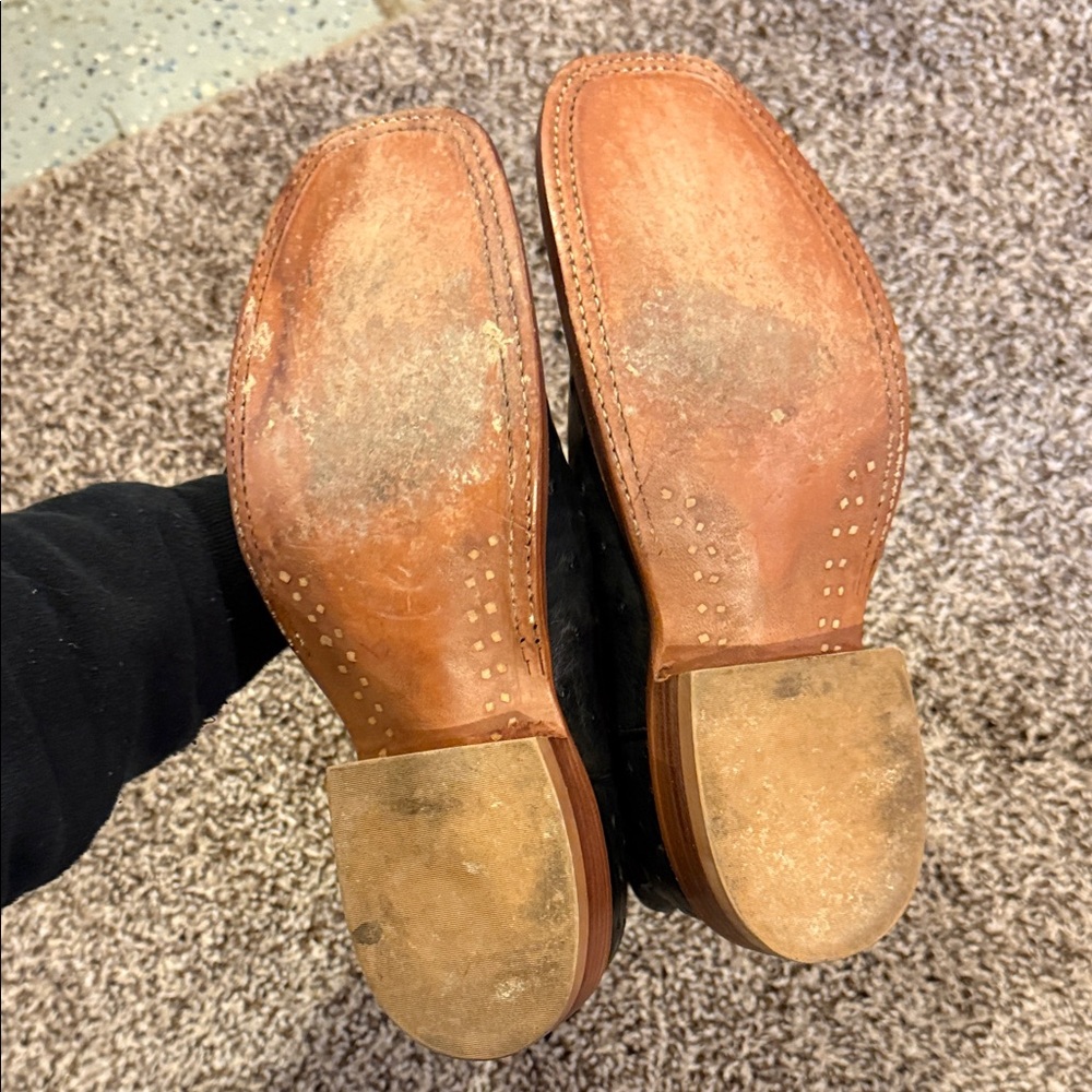 Rios of Mercedes Black Ostrich Cowboy Boots - Picture 4 of 5